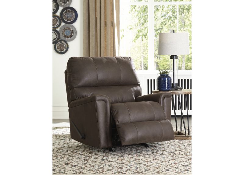 Faux Leather Manual Recliner Armchair in Chestnut Colour - Nankin